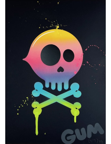 "Skull Rainbow on paper" 2024 - GUM